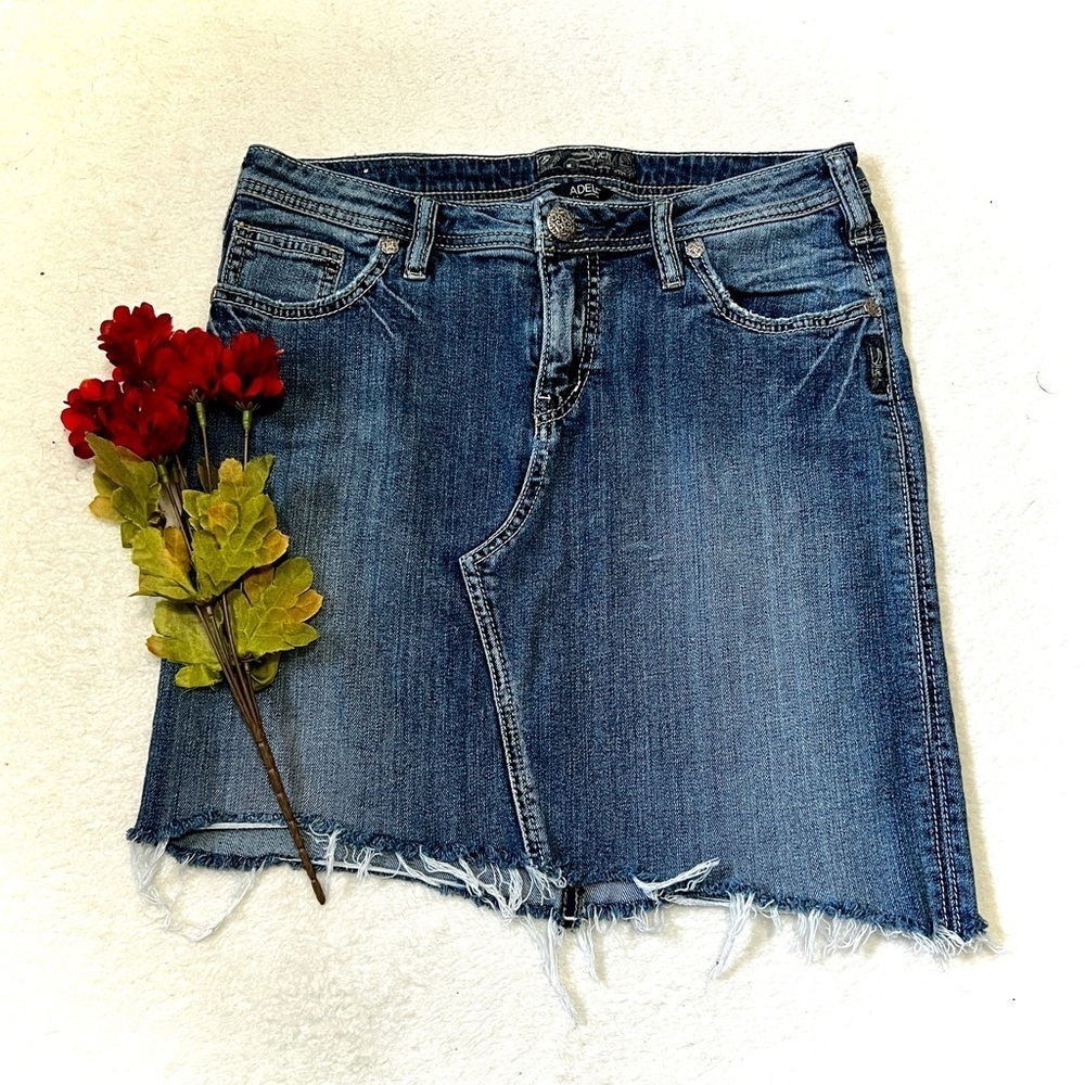 Silver Jeans Adele Asymmetrical Denim Skirt - Size 28 (measures 30")